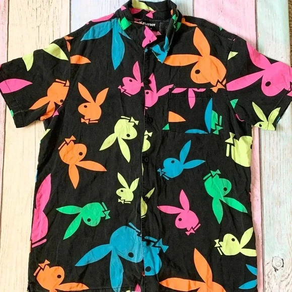 Playboy by pacsun men short sleeve button down shirt - Picture 3 of 10